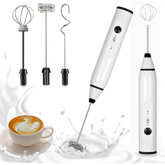 Mini Batedor Elétrico Portátil USB – Espumador de Leite para Cappuccino e Bebidas Cremosas
