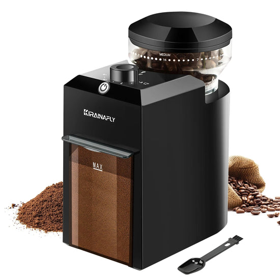 Moedor de Café Elétrico com Mós Cônicas – 28 Níveis de Moagem para Espresso, French Press e Mais