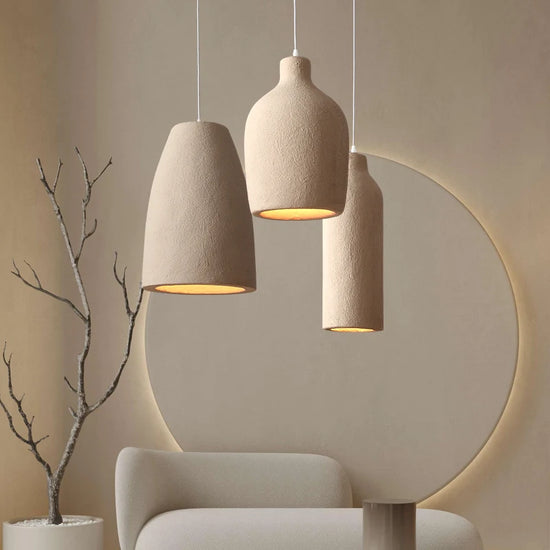 Luminária Pendente Estilo Wabi-Sabi em Cimento – Design Minimalista e Sofisticado