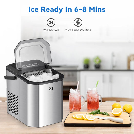 Máquina de Gelo Portátil para Bancada – 12kg em 24h | Cubos Prontos em 6 Minutos 🧊
